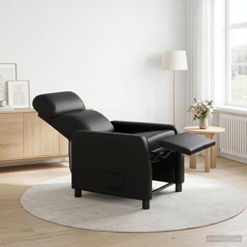 vidaXL Massage Recliner Zwart Kunstleer, Verzenden, Nieuw