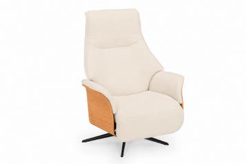 Relaxfauteuil Dokkum - relaxfauteuils - Creme, Nieuw, Stof