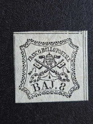 Italiaanse oude staten - Parma 1852 - 8 baj. zwart op wit,, Gestempeld