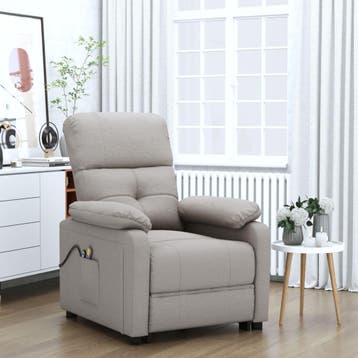 vidaXL Massagestoel elektrisch stof taupe, Verzenden, Nieuw