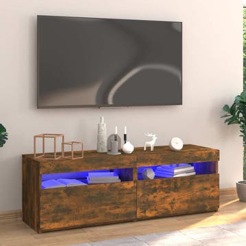 vidaXL Tv-meubel met LED-verlichting 120x35x40 cm gerookt, Huis en Inrichting, Kasten | Televisiemeubels, 100 tot 150 cm, Verzenden