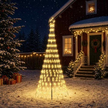 vidaXL LED Kerstboom EKENAS 250 cm 290 LEDs Warmwit IJzer, Verzenden, Nieuw