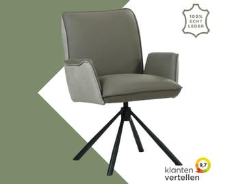 Leren draaibare eetkamerstoel Elite Duo, 60 tot 90 cm, Nieuw, Leer, Ophalen of Verzenden