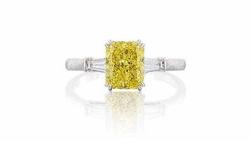 Ring - 14 karaat Witgoud - 2.38ct. tw. Geel Diamant (Fancy, Nieuw