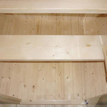 Vierkante Barrelsauna Nolvik - Incl. Toebehoren - 120x128 x1, Sport en Fitness, Verzenden, Nieuw
