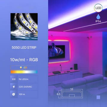 LED Strip RGB - Brinton Eco - 100 Meter - Aanpasbare, Ophalen of Verzenden, Nieuw