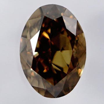 1 pcs Diamant (Natuurlijk gekleurd) - 0,42 ct - Ovaal -, Nieuw