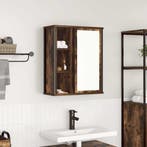 vidaXL Badkamerwandkast met spiegel 50x21x60 cm gerookt, Verzenden, Nieuw