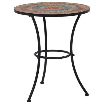 vidaXL Bistrotafel mozaïek 60 cm keramiek oranje en grijs, Tuin en Terras, Tuintafels, Verzenden, Nieuw
