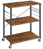 Verrijdbare Keukentrolley met 3 Planken en 6 Haken, Verzenden, Nieuw