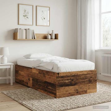 vidaXL Vloerbedframe Oud hout 80 x 200 cm Bewerkt hout, Verzenden, Nieuw, Bruin, Hout