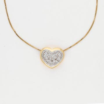 Ketting met hanger - 14 karaat Geel goud Diamant
