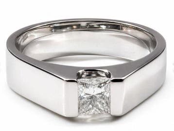 Zonder minimumprijs - Ring - 18 karaat Witgoud - 0.40ct. tw., Nieuw