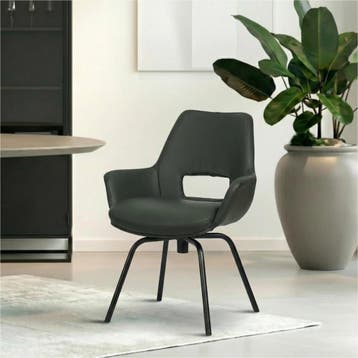 Set van 8 Leren draaibare eetkamerstoelen Zippy - Toledo, Huis en Inrichting, Stoelen, Ophalen of Verzenden, Nieuw, Leer
