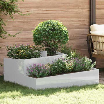 vidaXL Plantenbak zilver 100 x 100 x 50 cm Gegalvaniseerd, 100 cm of meer, Verzenden, Nieuw, Metaal