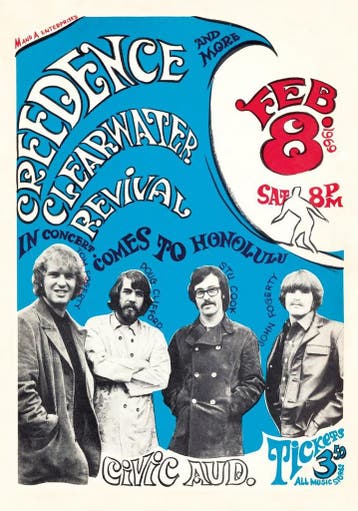 Posters - Poster Creedence Clearwater Revival - Civic Aud, Verzenden, Zo goed als nieuw