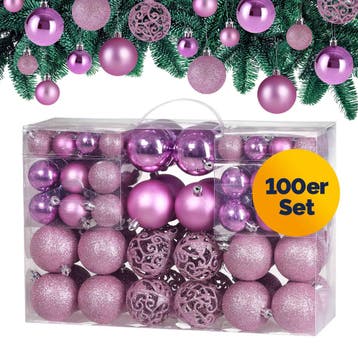 Kerstballen Roze 100-delig (Kerst artikelen, Interieur), Verzenden, Nieuw