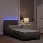 vidaXL Bedframe zonder matras Hanko 90x190 cm stof taupe, 90 cm, Eenpersoons, Verzenden, Nieuw