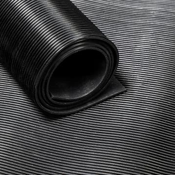 Rubber loper / rubbermat op rol ribbel 3mm - Breedte 180 cm, Verzenden, Nieuw