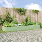 vidaXL Plantenbak Pastelgroen 385 x 100 x 45 cm, Tuin en Terras, 100 cm of meer, Verzenden, Nieuw, Metaal