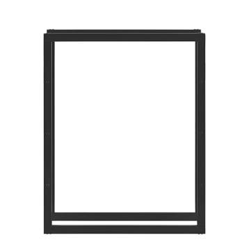 [en.casa] Brandhout rek houtopslag Täby zwart 80x25x100 cm, Verzenden