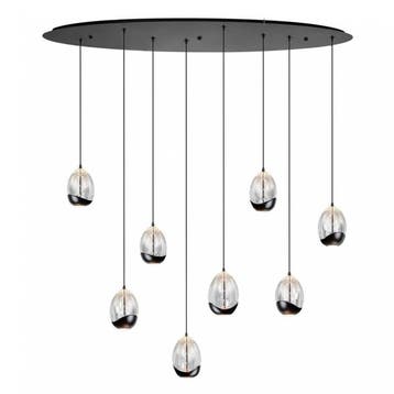 Rietveld Hanglampen - Zwart - Glas, Metaal, Verzenden, Nieuw