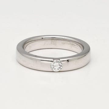 Ring - 18 karaat Witgoud Diamant (Natuurlijk), Sieraden, Tassen en Uiterlijk, Nieuw