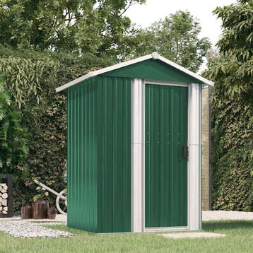 vidaXL Tuinschuur 126x97,5x177 cm gegalvaniseerd staal groen, Verzenden, Nieuw