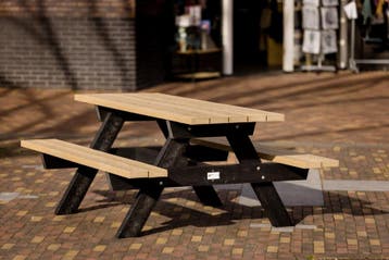 Rockwood® Picknicktafel  Zwaar Kunststof  - Sand Beige, Ophalen of Verzenden, Nieuw, Rechthoekig, Hout