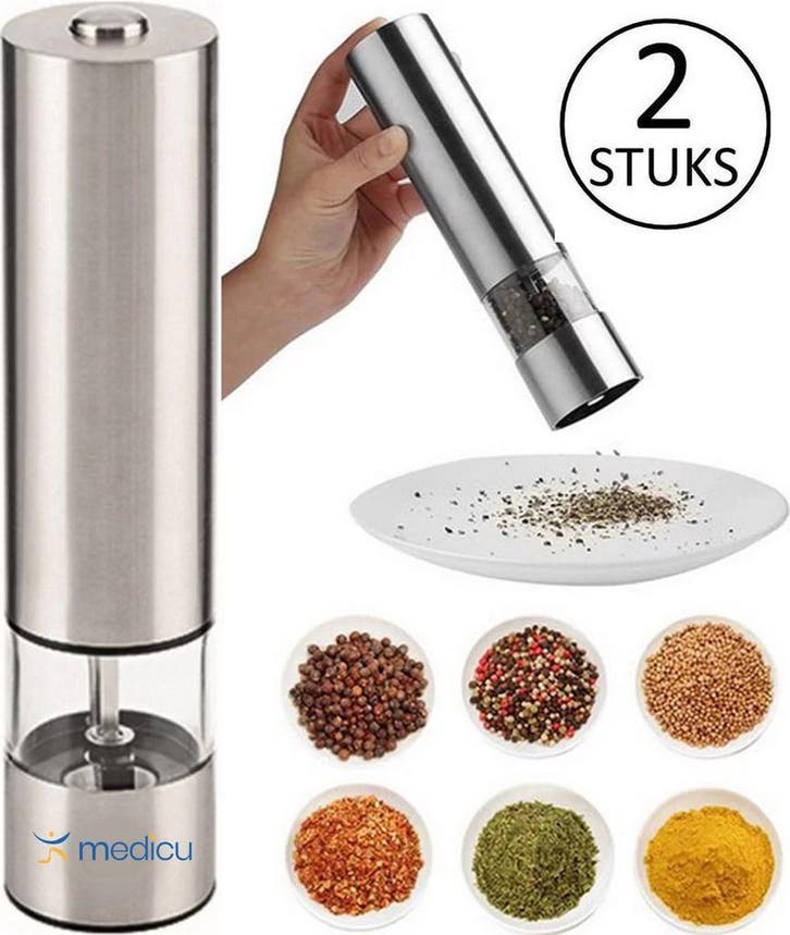 2 stuks Elektrische Peper en Zoutmolen €17,95, Huis en Inrichting, Keuken | Keukenbenodigdheden, Nieuw