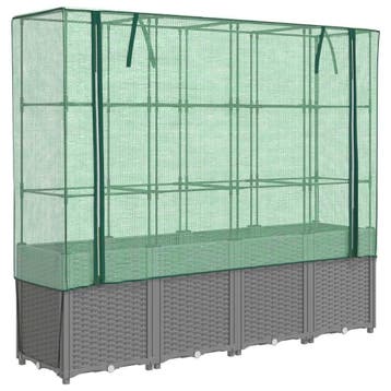 Moestuinbak met overkapping - Rattanlook - Laatste Stuk!, Staal, Folie, Kweekkas, Ophalen of Verzenden