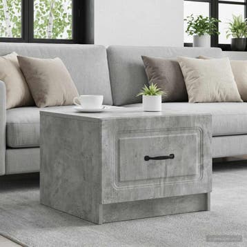 vidaXL Salontafel met lade Betongrijs 49 x 50 x 37 cm, Verzenden, Nieuw, Overige houtsoorten, 50 tot 100 cm