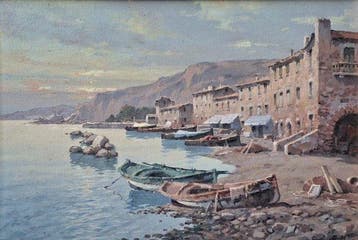 Claudio Pallini (1943) - Marina allElba, Antiek en Kunst, Kunst | Schilderijen | Klassiek