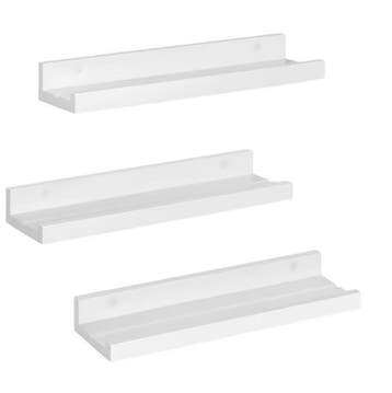 Set van 3 Witte Wandplanken – Zwevend MDF Fotolijst Rail, Verzenden, Nieuw