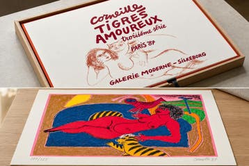 Corneille – Tigre Amoureux | Complete Portfolio of 4 Lithos, Personages en Fantasiefiguren, Gesigneerd, Ophalen of Verzenden, Lithografie
