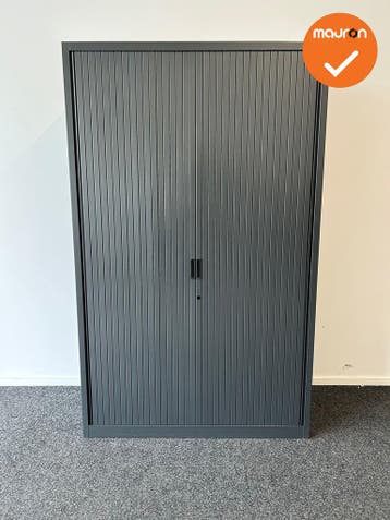 Roldeurkast Aspa - 195x120x45cm - Antracietgrijs met antraci, Werkplek, Ophalen of Verzenden, Gebruikt, Kast