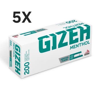 Gizeh filterhulzen Menthol 5X200 stuks, Verzenden, Nieuw