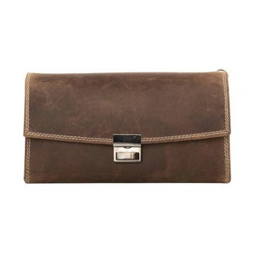Landley Leren Horeca Portemonnee met Ketting Bruin, Sieraden, Tassen en Uiterlijk, Overige merken, Bruin, Verzenden, Nieuw