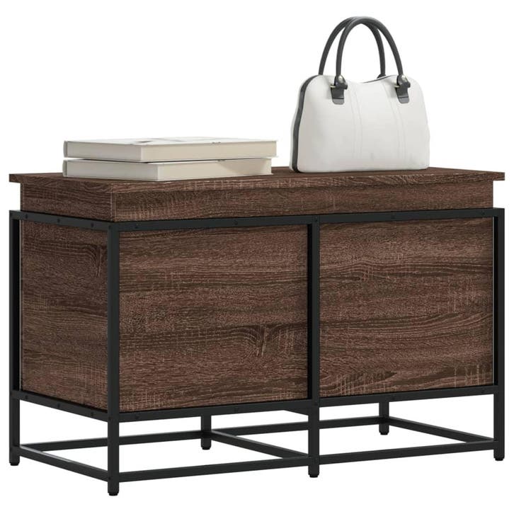 vidaXL Opbergbox met deksel 80x40x51,5 cm bewerkt hout bruin, Huis en Inrichting, Woonaccessoires | Kisten, Nieuw, Verzenden