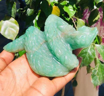 Beeld, No Reserve - Big Genuine Aventurine Carved Cobra -