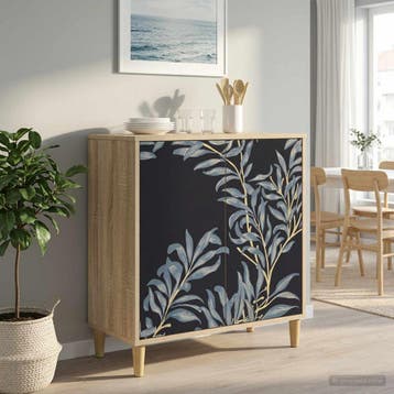 vidaXL Dressoir DOKKUM Sonoma 69 x 33 x 75 cm Bewerkt hout, Verzenden, Nieuw, Overige houtsoorten, Minder dan 50 cm
