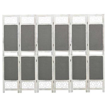 vidaXL Kamerscherm met 6 panelen 210x165 cm stof grijs, Verzenden, Nieuw