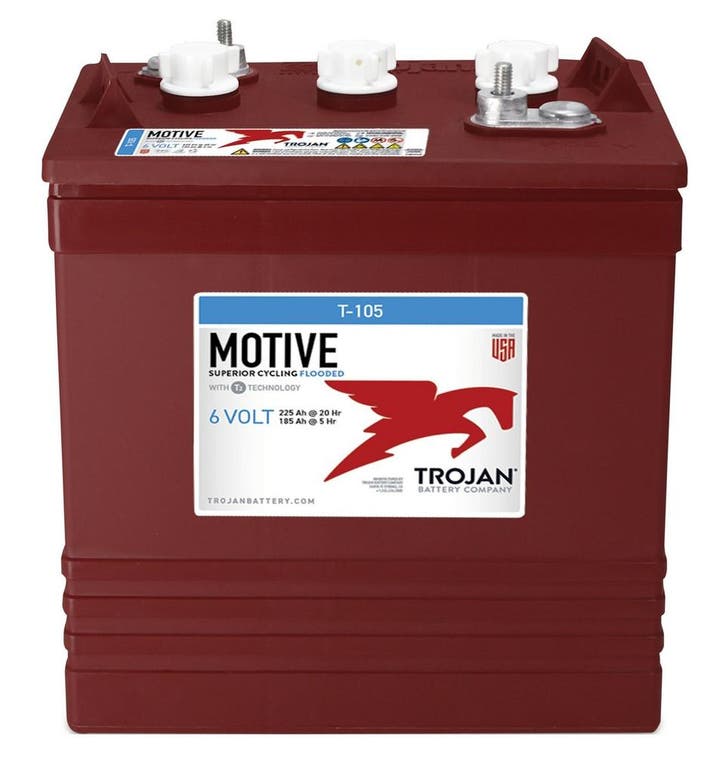 Trojan T-105 Deep-Cycle accu 6 volt 225 ah, Zakelijke goederen, Machines en Bouw | Heftrucks en Intern transport, Ophalen of Verzenden