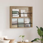 vidaXL Tijdschrift Rek Artisan Eiken 80 x 12 x 70 cm Bewerkt, Huis en Inrichting, Woonaccessoires | Krantenbakken en Lectuurbakken