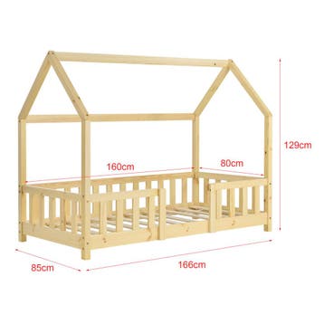 Kinderbed Sisimiut met uitvalbeveiliging en matras 80x160 ho, Verzenden, Nieuw