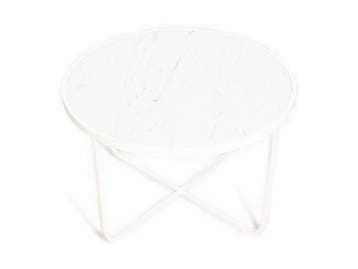 Asplund Tati ontvangsttafel, Ø72 cm, wit marmer, Overige plaatsen, Ophalen of Verzenden, Gebruikt, Tafel