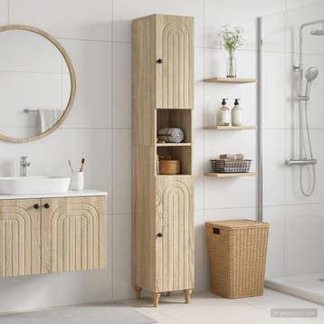 vidaXL Badkamerkast met Open Plank ALKMAAR Sonoma Eiken, Verzenden, Nieuw