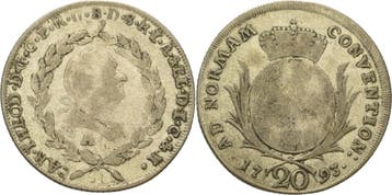 20 Kreuzer 1783, Bayern Karl Theodor 1777-1799, Verzenden