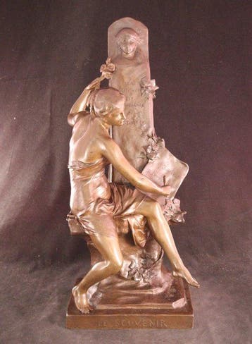 Antiek bronzen beeld - Emile Louis Picault (1833-1915) -, Antiek en Kunst, Antiek | Keramiek en Aardewerk