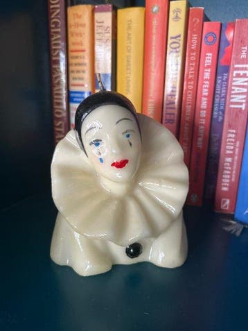 Trinacria Candles - Beeldje - Pierrot clown candle - Was